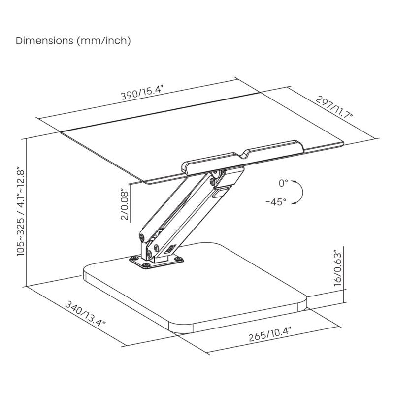 MACLEAN DESK STAND FOR MONITOR OR LAPTOP, GAS SPRING, FOR SITTING AND STANDING WORK, BLACK MC-493 In preparation Your Sports Performance
