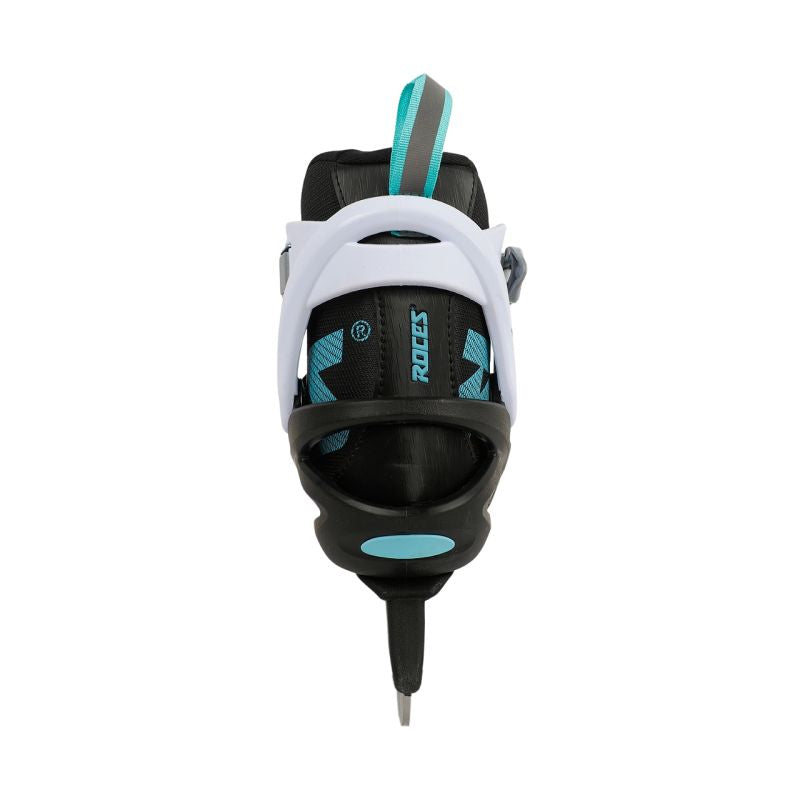 Roces ICY 5 women's ice skates black, white, and blue 450737 001 Roces