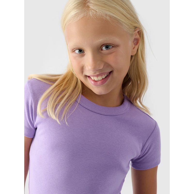 Girls' plain T-shirt 4F 4FJRSS24TTSHF2053-52S 4f