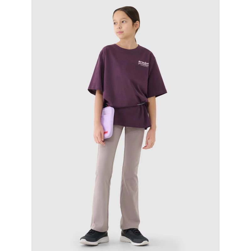 Girls' oversize T-shirt with print 4F 4FJRSS25TTSHF2586-50S *Kategoria tymczasowa Your Sports Performance