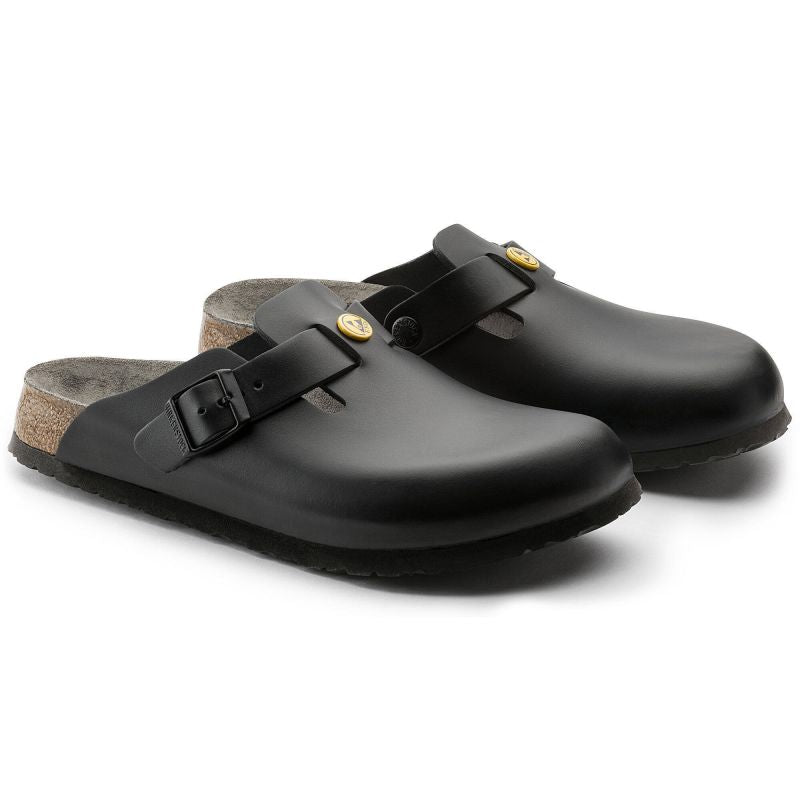 Women's Birkenstock Boston ESD Black clogs natural leather medical narrow slippers (0061368) Footwear/Lifestyle/Brinkenstock/Klapki/chodaki Birkenstock