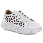 Women's leather platform shoes white Artiker 56C1167 Artiker