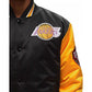 Mitchell & Ness NBA Los Angeles Lakers Primetime Heavyweight Satin Jacket Vintage Logo Lakers JK8453-LALBLCK Clothing/Lifestyle/Mitchell & Ness Your Sports Performance