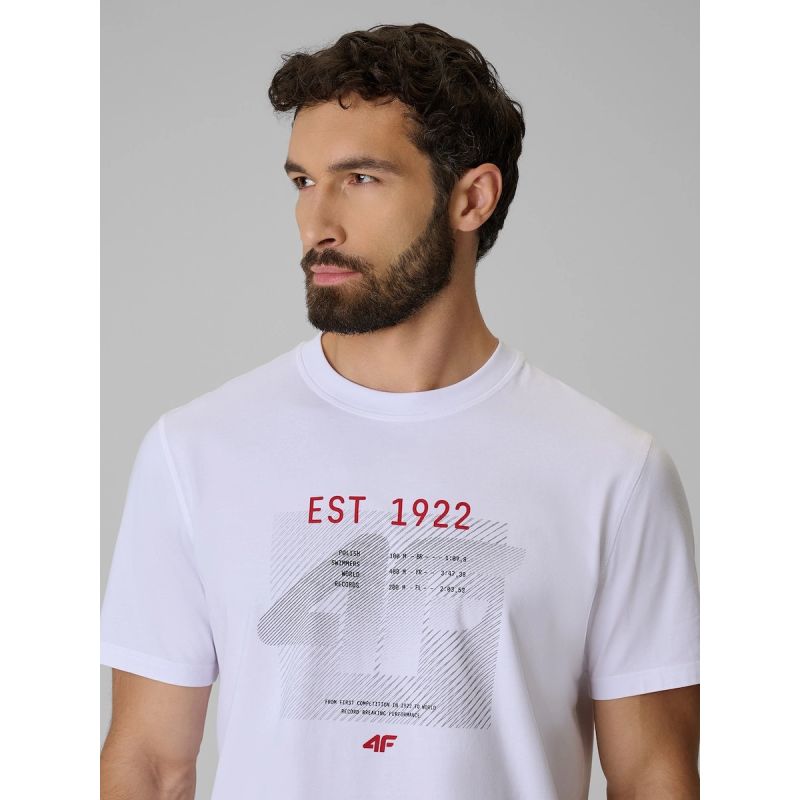 Men's regular printed T-shirt 4F 4FRSS26TTSHM4039-10S