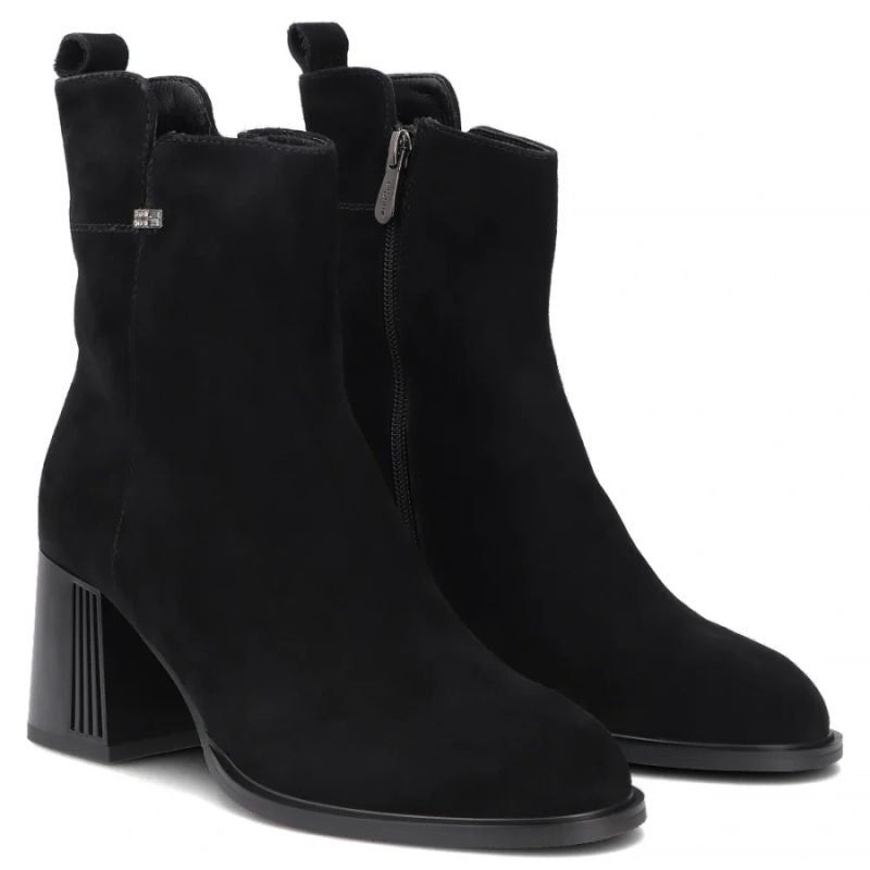Black Women’s Leather Heeled Ankle Boots Filippo DBT8191
