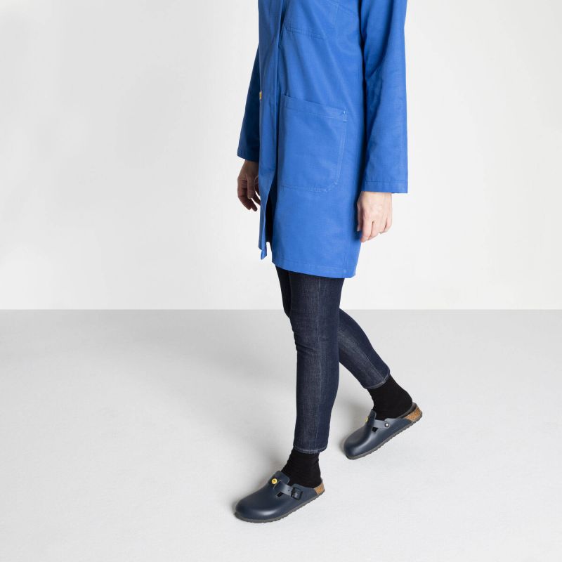 Women's Birkenstock Boston ESD Blue clogs natural leather narrow slippers (0061388) Footwear/Lifestyle/Brinkenstock/Klapki/chodaki Birkenstock