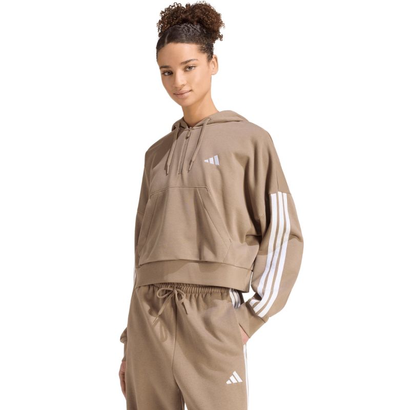 adidas Essentials 3-Stripes French Terry Quarter-Zip Women’s Sweatshirt Beige KF8315