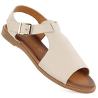 Beige women's leather sandals Cambell 19391 Cambell