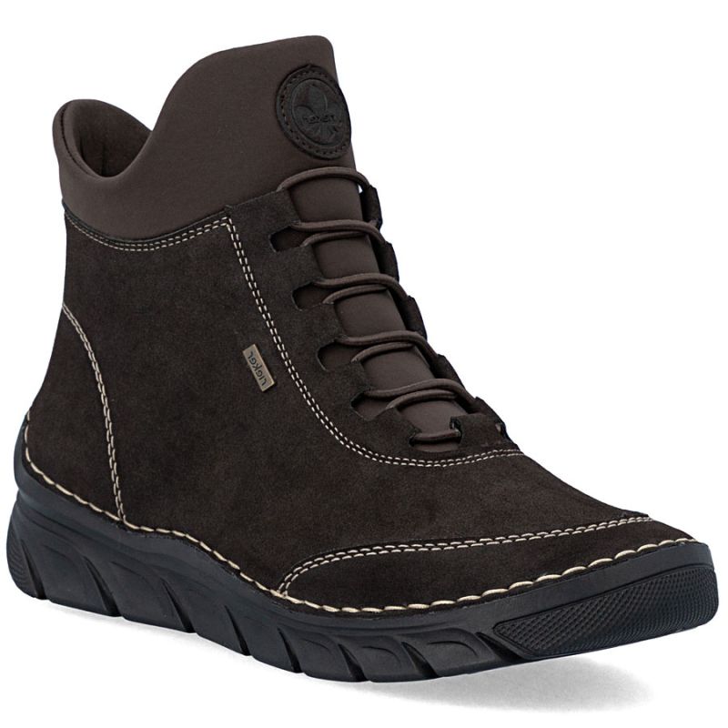 Women's comfortable insulated ankle boots chocolate brown Rieker 55069-25
