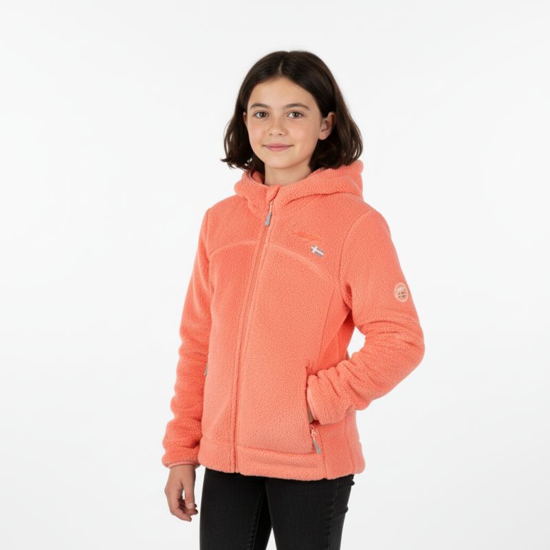 FLEECE for girls Geographical Norway UPALOOD SAUMON DB GIRL 047-1 SALMON (WZ8857E/GN-SAUMON) Geographical Norway