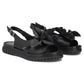 Women's leather wedge sandals, black, Filippo DS6965