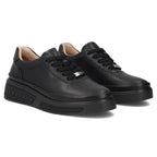 Women's leather wedge shoes, black Filippo DP8326