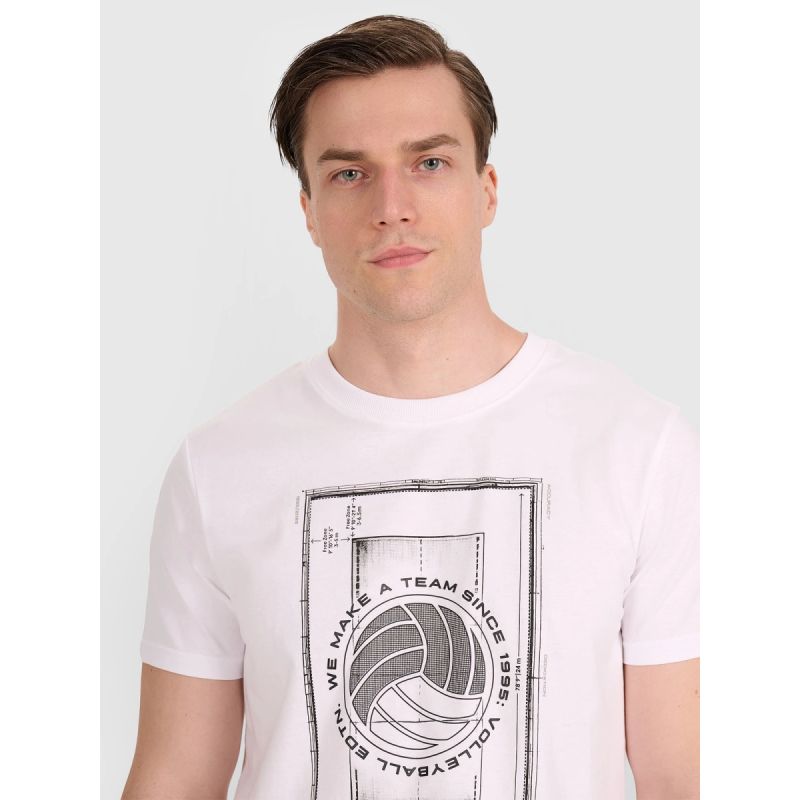 Men's regular t-shirt with volleyball print 4F 4FRAW25TTSHM3236-10S 4f