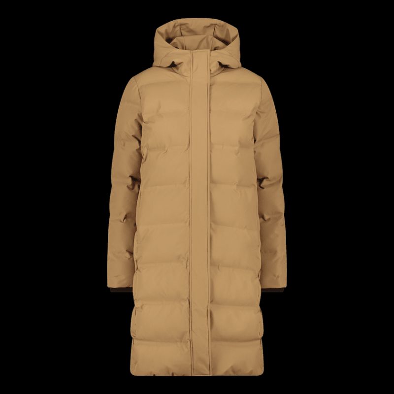 CMP women's long hooded jacket, winter waterproof, insulated, beige (34K0096/P814) In preparation Your Sports Performance
