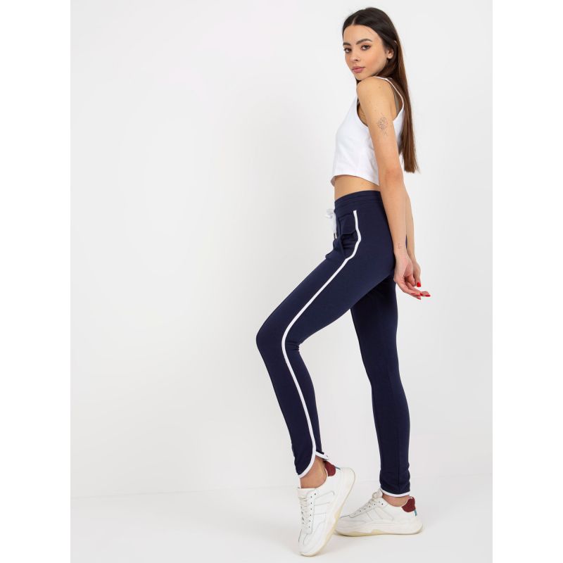 Navy blue basic sweatpants with stripes RUE PARIS (LO-DR-LK-239.14) In preparation Your Sports Performance