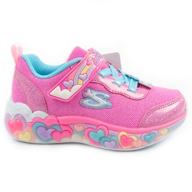 Skechers S Lights LED Children's Sports Shoes for Girls with Velcro