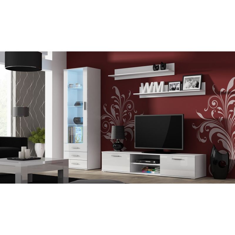 SOHO S1 display cabinet white/gloss white Bufety i witryny/Bufety i witryny na drewnianej podstawie Your Sports Performance