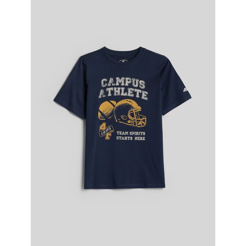 Boys' Regular Fit Printed T-Shirt 4F 4FJRAW26TTSHM4526-31S