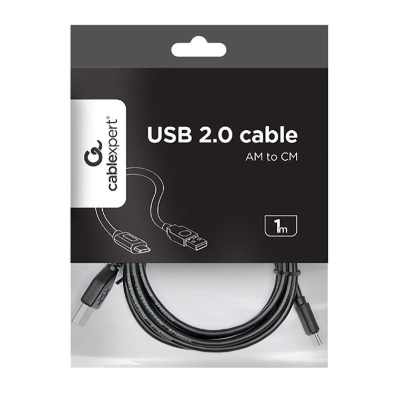 GEMBIRD CCP-USB2-AMCM-1M cable (USB 2.0 M - USB type CM; 1m; black) Kable i adaptery/Kable USB Your Sports Performance