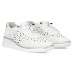 Women's leather openwork shoes, white Filippo DP6714 Filippo