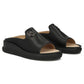 Women's leather wedge sandals, black, Filippo DK7758
