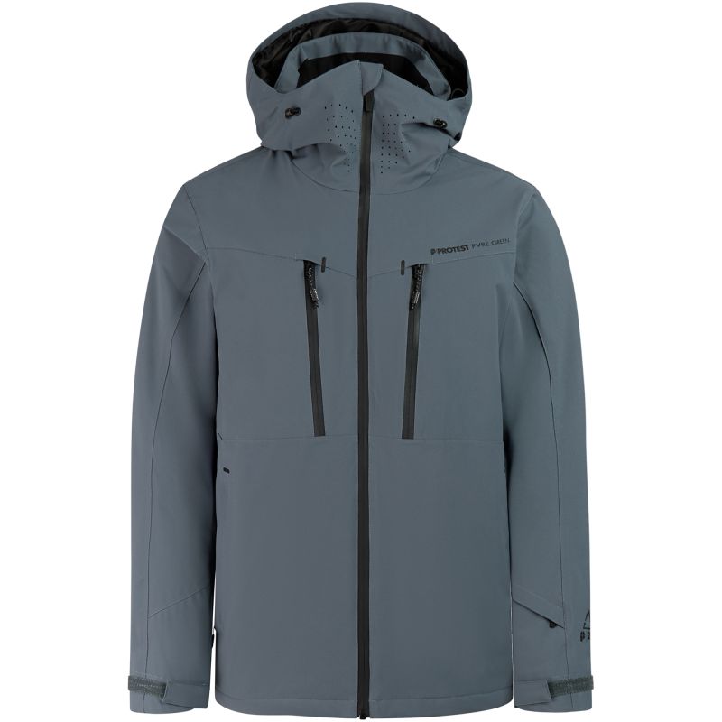 Men’s PROTEST PRTTIMOTHY grey hooded zip-up ski/snowboard jacket