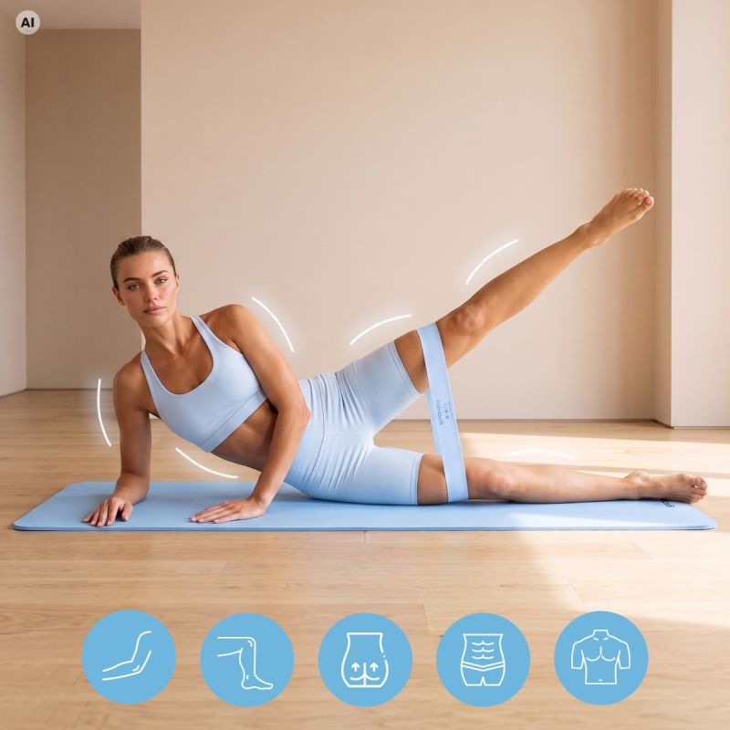 Spokey JUICY medium resistance training band with anti-slip structure