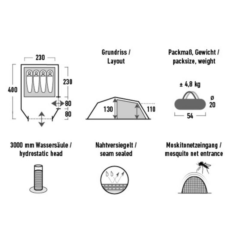 High Peak Falcon 4 LW Tent Olive Red 10334 Accessories/Tourist equipment Your Sports Performance