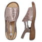 Comfortable women's slip-on sandals in beige Rieker 608D1-60 Rieker
