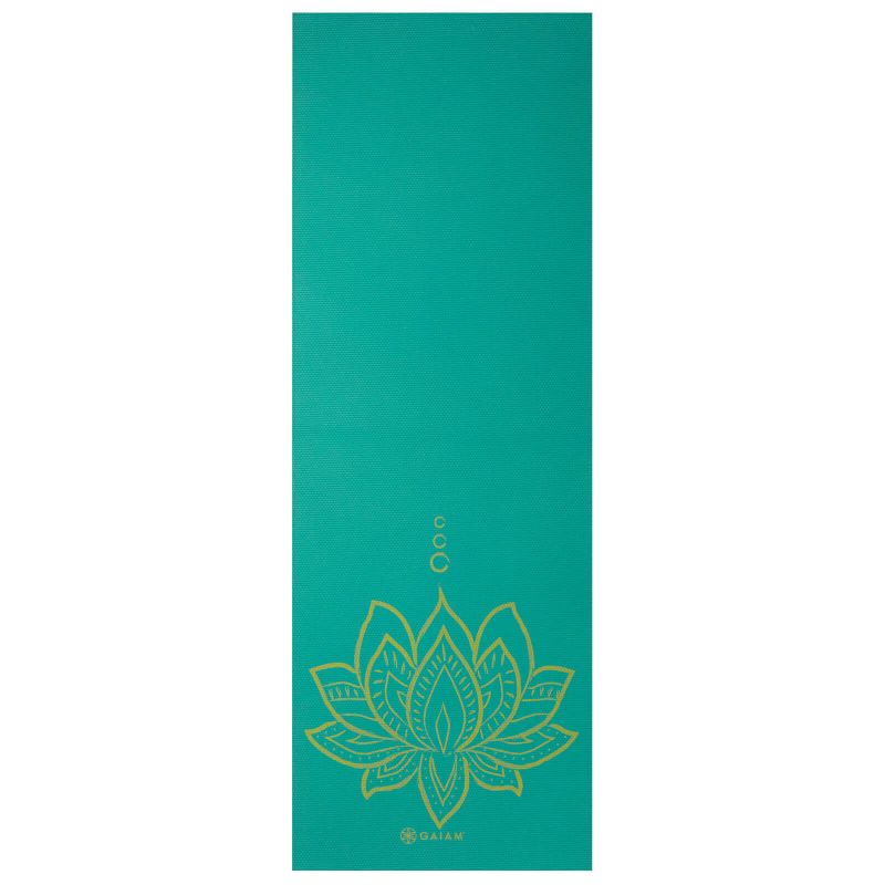 Double-sided Yoga Mat GAIAM Turquoise Lotus 6 MM 62344 Accessories/Training equipment Your Sports Performance