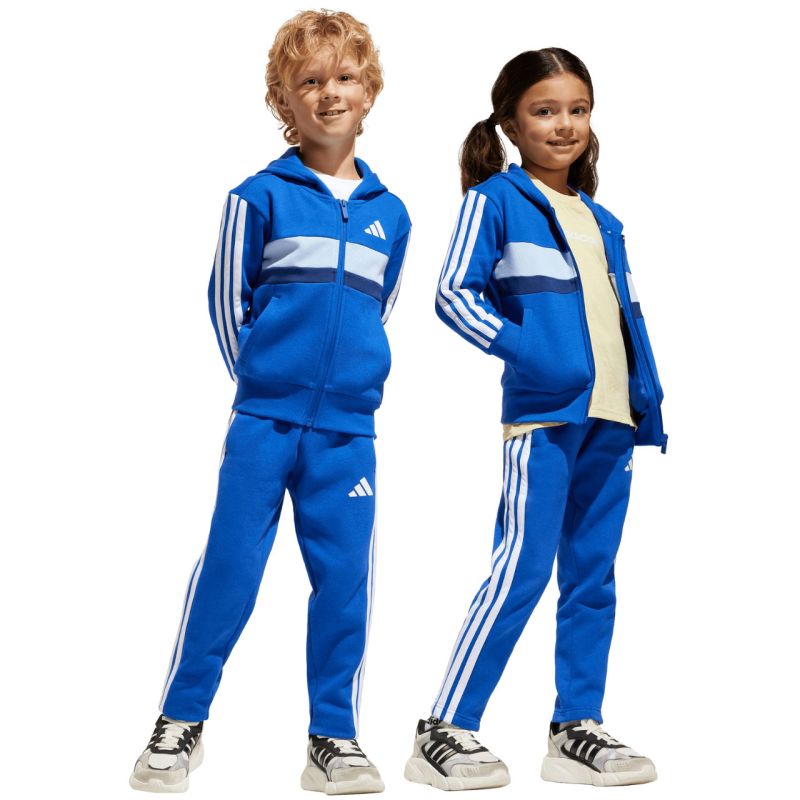 adidas Seasonal Essentials Tiberio 3-Stripes Fleece Tracksuit for Kids Blue JC7488 In preparation Adidas