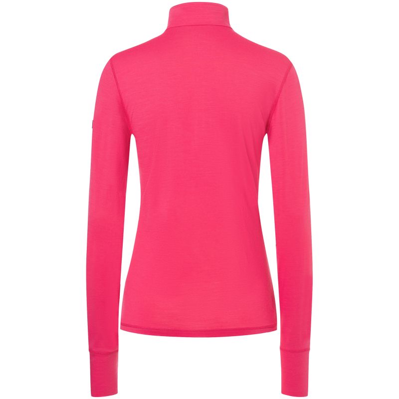 Women's long-sleeve thermal shirt with mock neck SUPER.NATURAL W Tundra 175 Zip 1/4 Flear pink