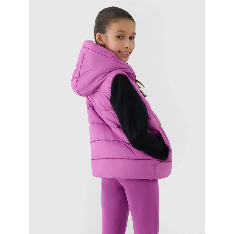 Girls' down vest with synthetic filling 4F 4FJWSS25TVJAF166-50S *Kategoria tymczasowa Your Sports Performance