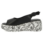 Women's leather wedge sandals, black, Filippo DS7580 Filippo