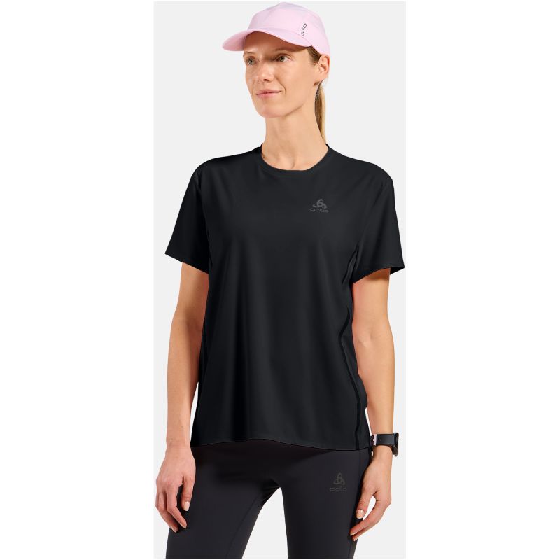 Women’s Odlo ZEROWEIGHT CHILL-TEC Crew-Neck Short-Sleeve T-Shirt, Black
