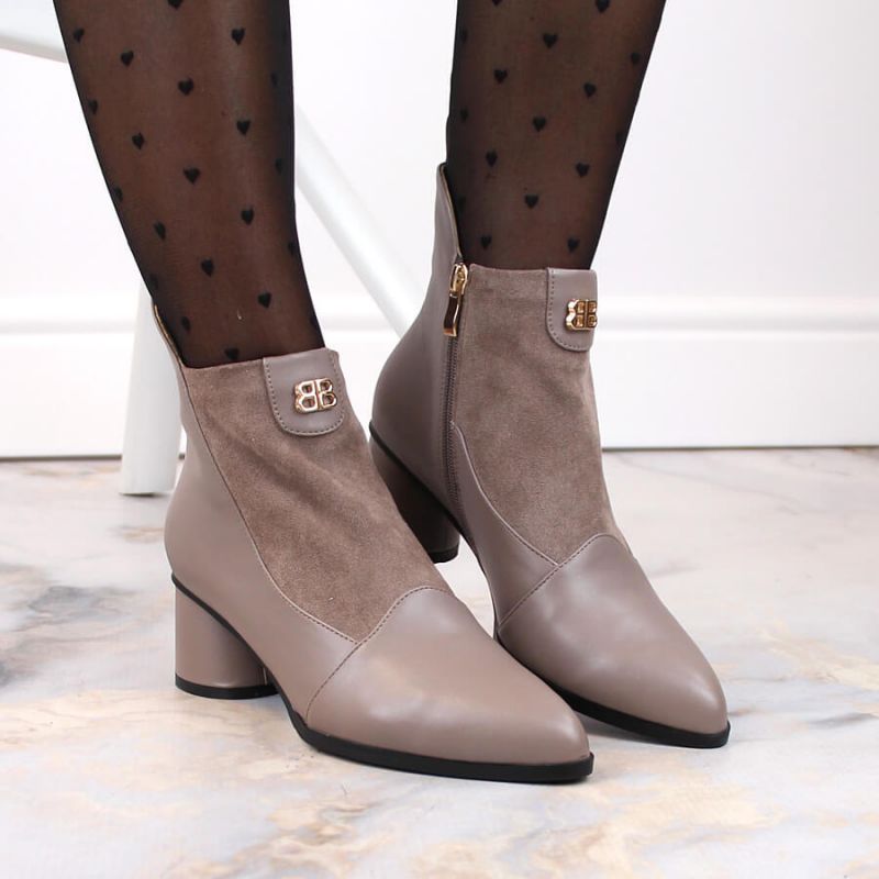 D&amp;A S.Barski Premium Collection high-heeled ankle boots W OLI232B, beige Footwear/Outdoor/S.Barski Your Sports Performance