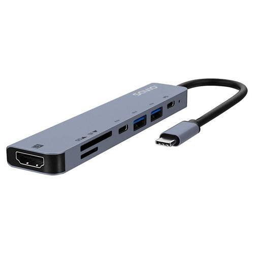 SAVIO HUB USB-C 7 IN 1 AK-82 Kable i adaptery/Adaptery, przejściówki Your Sports Performance