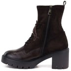 Women's Heeled Platform Ankle Boots in Chocolate Brown Vinceza 58665