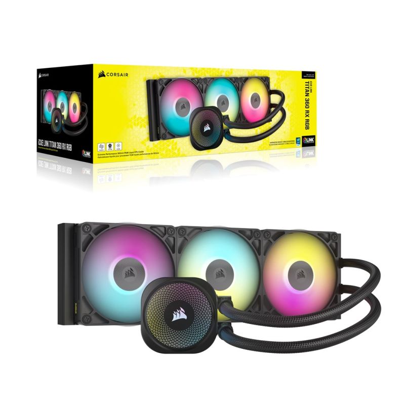 CORSAIR iCUE LINK TITAN 360 RX RGB AIO, 360mm Radiator, Liquid CPU Cooler Chłodzenie/Chłodzenie - zestawy chłodzenia wodnego Your Sports Performance