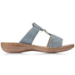 Comfortable women's flip-flops with Velcro, blue, Rieker 60885-12 Rieker