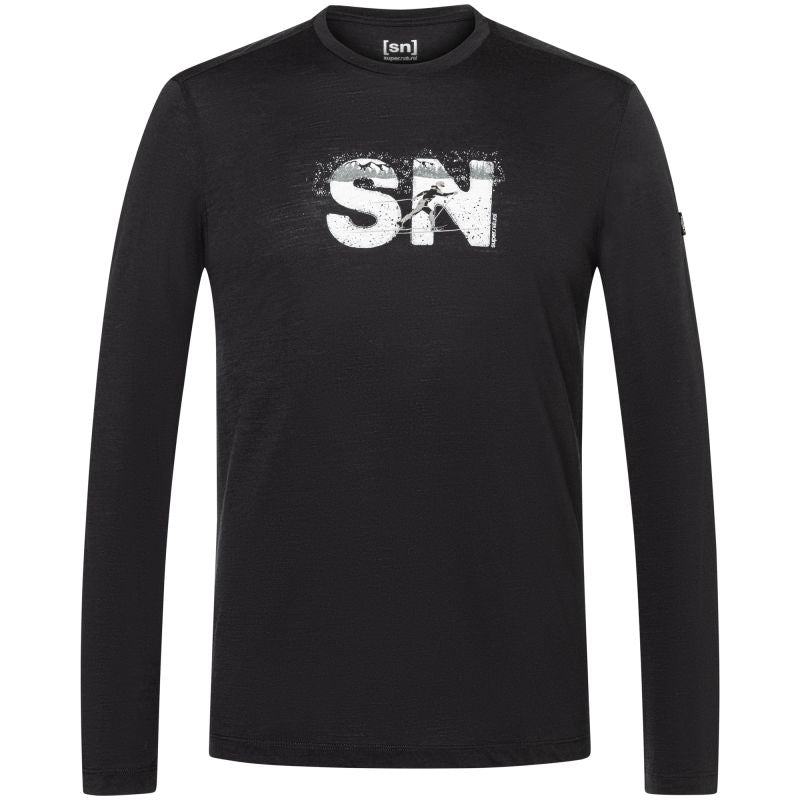 Men's SUPER.NATURAL M CROSS COUNTRY LOGO LS long-sleeve top black
