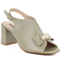 Women's sandals with a bow, olive green, Jezzi RMR25112-3 Jezzi