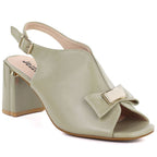 Women's sandals with a bow, olive green, Jezzi RMR25112-3 Jezzi