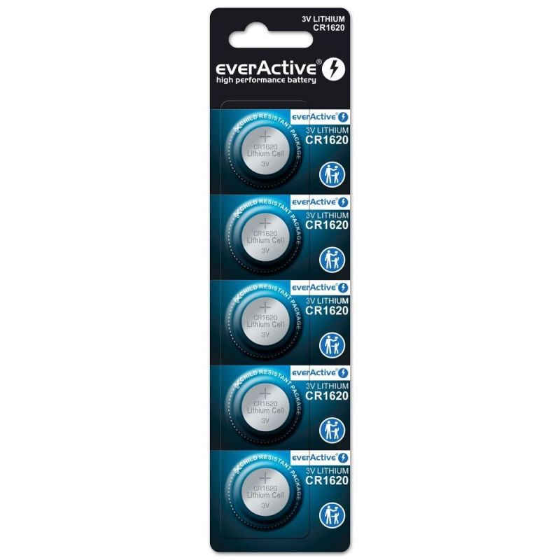 EVERACTIVE CR1620 LITHIUM BATTERY BLISTER 5 PCS CR16205BL Baterie, akumulatorki i ładowarki/Baterie Your Sports Performance