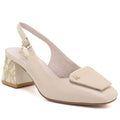 Beige leather pumps with a free heel Artiker 58C0672 Artiker