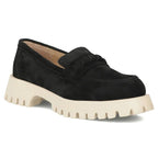 Women's leather suede loafers, black Filippo DP7554 Filippo