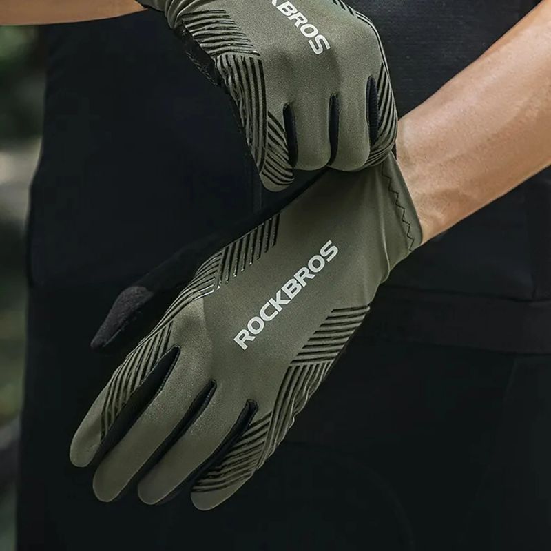 Rockbros 16110006003 shock-absorbing cycling gloves size L - green and black Rockbros