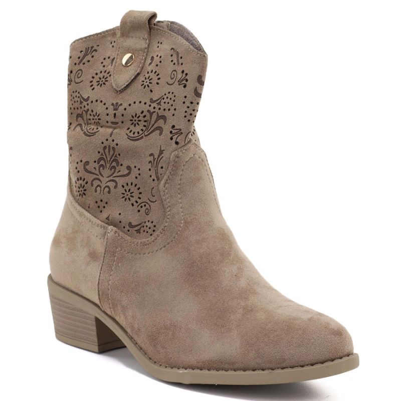 Women’s Beige Perforated Ankle Boots M.Daszyński MR2353-23