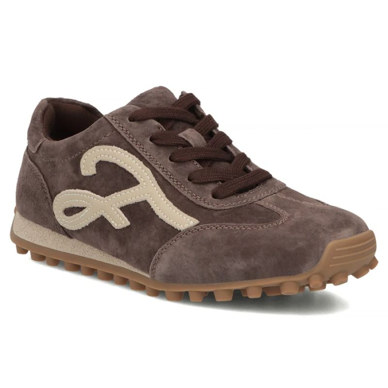 Women's leather shoes, suede sneakers, brown Filippo DP7961