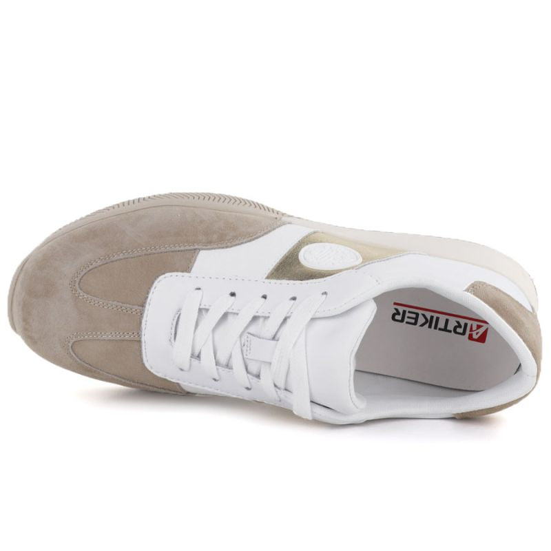Women's leather shoes in white and beige Artiker 58C1113 Artiker